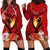 Hawaii Valentine Day Hoodie Dress Couple on Beach mix Hibiscus and Polynesian Tattoo LT03 - Polynesian Pride