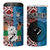 Personalised Aotearoa and Fiji Together 4 in 1 Can Cooler Tumbler Melanesian Warrior and Koru - Taniko with Hibiscus Tapa Pattern