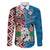 Personalised Aotearoa and Fiji Together Family Matching Long Sleeve Bodycon Dress and Hawaiian Shirt Melanesian Warrior and Koru - Taniko with Hibiscus Tapa Pattern