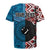 Personalised Aotearoa and Fiji Together Rugby Jersey Melanesian Warrior and Koru - Taniko with Hibiscus Tapa Pattern