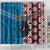 Personalised Aotearoa and Fiji Together Shower Curtain Melanesian Warrior and Koru - Taniko with Hibiscus Tapa Pattern