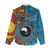 Personalised Australia and Fiji Together Women Casual Shirt Tribal Palm Tree with Tapa and Aboriginal Animals Half Style