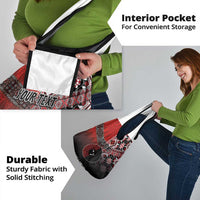 Personalised Aotearoa and Tonga Together Grocery Bag Manaia and Tongan Tribal Cross - Taniko and Ngatu Art Tattoo