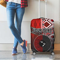 Personalised Aotearoa and Tonga Together Luggage Cover Manaia and Tongan Tribal Cross - Taniko and Ngatu Art Tattoo LT03 - Polynesian Pride