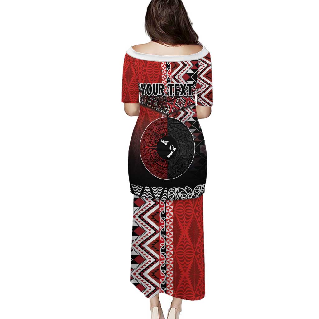 Personalised Aotearoa and Tonga Together Puletasi Manaia and Tongan Tribal Cross - Taniko and Ngatu Art Tattoo LT03 - Polynesian Pride