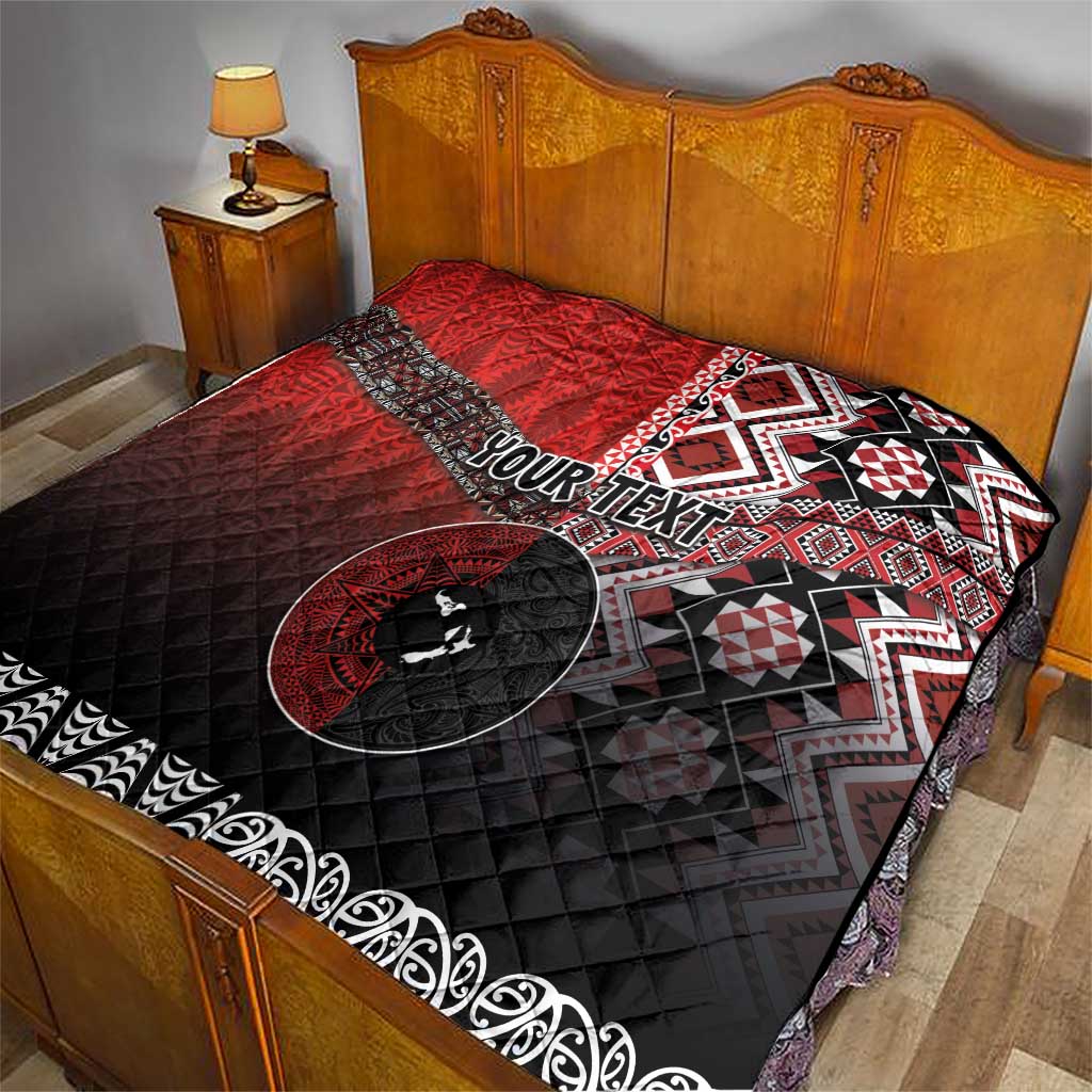 Personalised Aotearoa and Tonga Together Quilt Manaia and Tongan Tribal Cross - Taniko and Ngatu Art Tattoo LT03 - Polynesian Pride