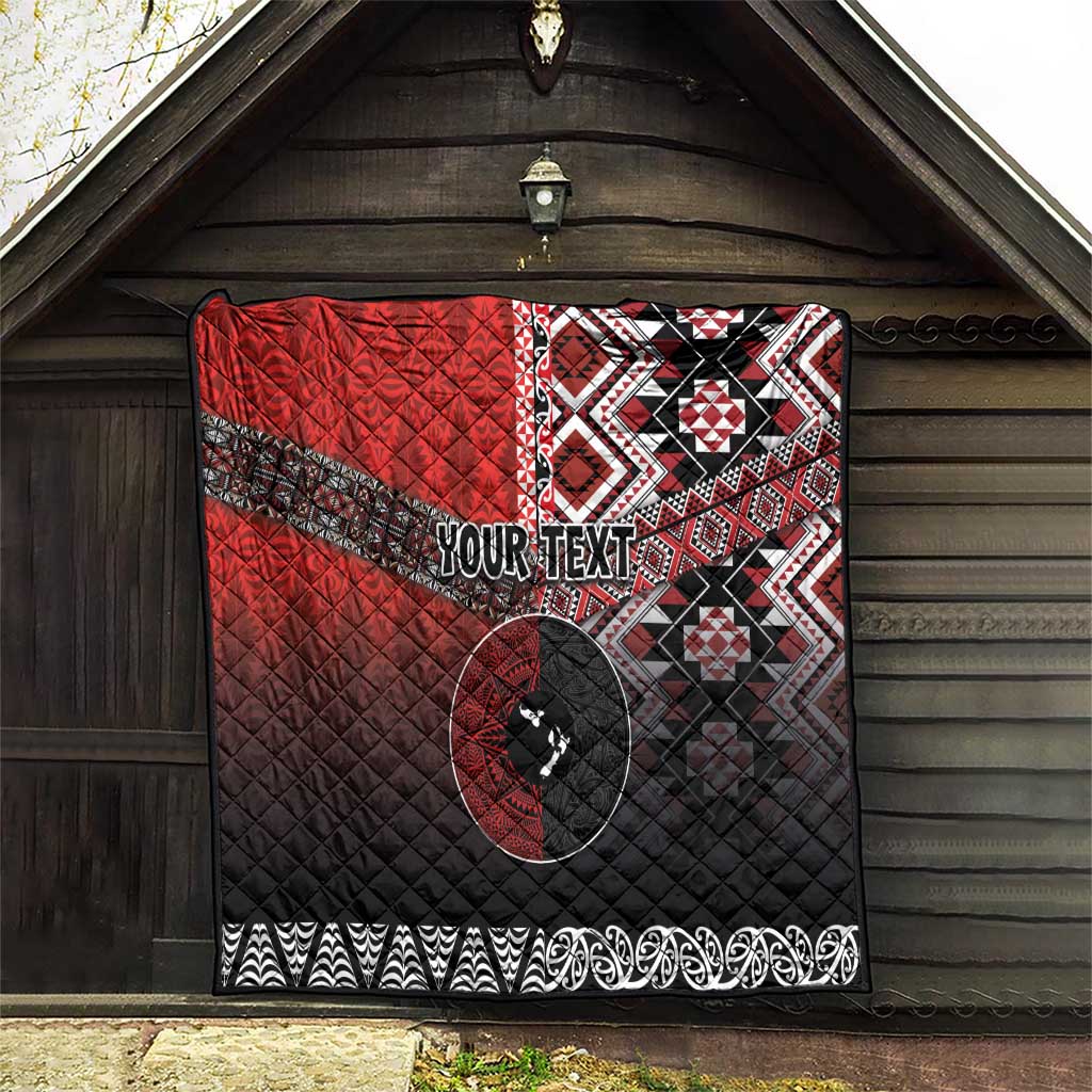 Personalised Aotearoa and Tonga Together Quilt Manaia and Tongan Tribal Cross - Taniko and Ngatu Art Tattoo LT03 - Polynesian Pride