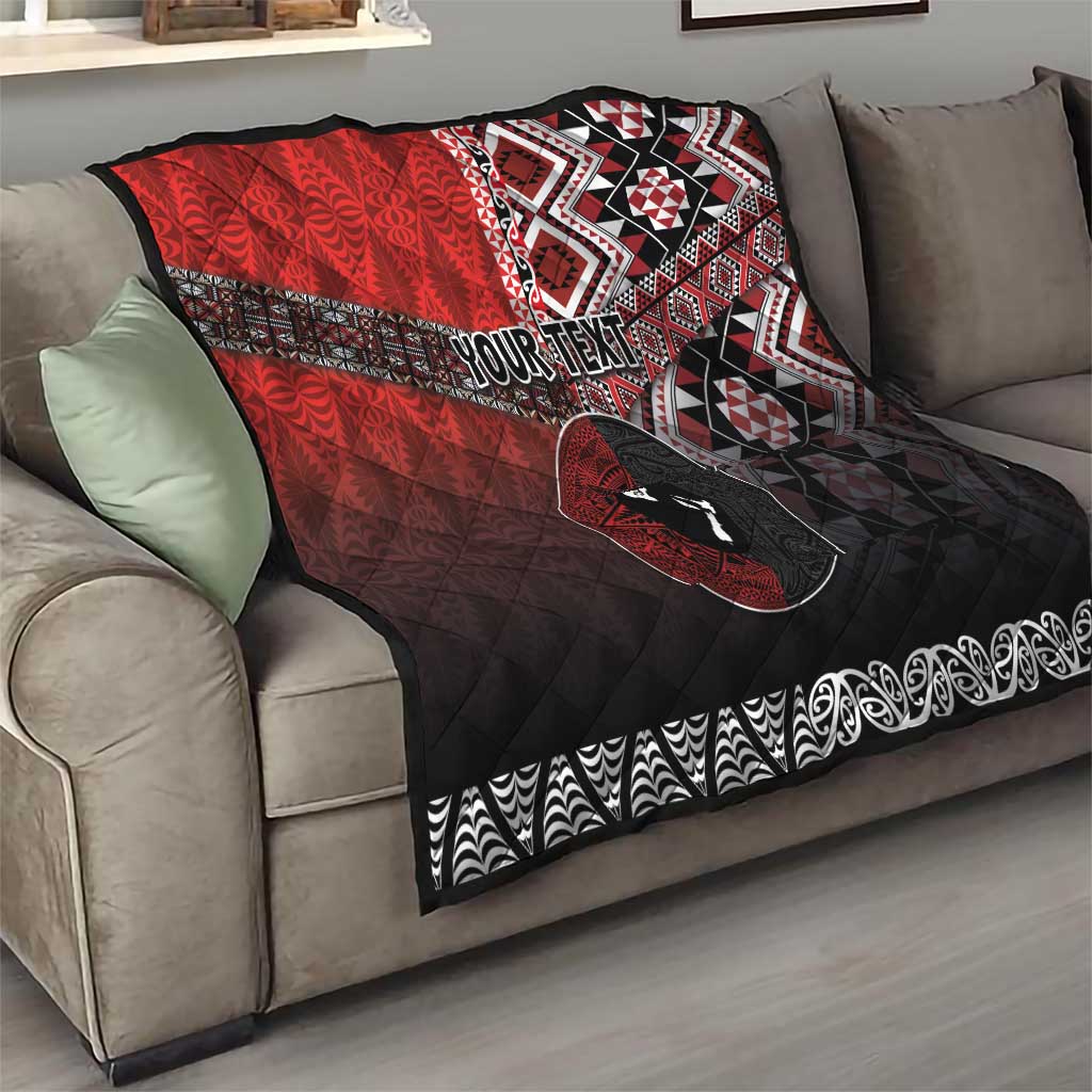 Personalised Aotearoa and Tonga Together Quilt Manaia and Tongan Tribal Cross - Taniko and Ngatu Art Tattoo LT03 - Polynesian Pride