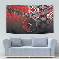 Personalised Aotearoa and Tonga Together Tapestry Manaia and Tongan Tribal Cross - Taniko and Ngatu Art Tattoo
