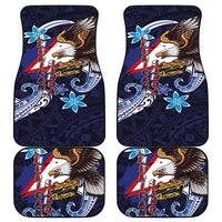 American Samoa Flag Day Car Mats Bald Eagle with Uatogi and Fue - Polynesian and Floral Tribal Tattoo