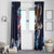 American Samoa Flag Day Window Curtain Bald Eagle with Uatogi and Fue - Polynesian and Floral Tribal Tattoo