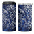New Zealand Connecting with Seas 4 in 1 Can Cooler Tumbler Maori Tribal and Sea Animals Tattoo - White Glass Style