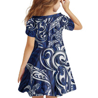 New Zealand Connecting with Seas Family Matching Off Shoulder Maxi Dress and Hawaiian Shirt Maori Tribal and Sea Animals Tattoo - White Glass Style