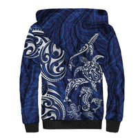 New Zealand Connecting with Seas Sherpa Hoodie Maori Tribal and Sea Animals Tattoo - White Glass Style