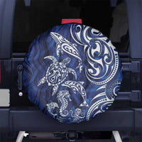 New Zealand Connecting with Seas Spare Tire Cover Maori Tribal and Sea Animals Tattoo - White Glass Style