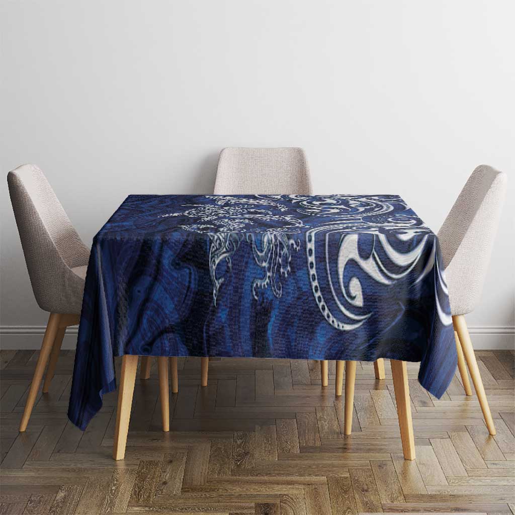 New Zealand Connecting with Seas Tablecloth Maori Tribal and Sea Animals Tattoo - White Glass Style LT03 - Polynesian Pride
