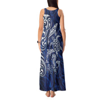 New Zealand Connecting with Seas Tank Maxi Dress Maori Tribal and Sea Animals Tattoo - White Glass Style LT03 - Polynesian Pride