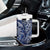 New Zealand Connecting with Seas Tumbler With Handle Maori Tribal and Sea Animals Tattoo - White Glass Style