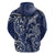 New Zealand Connecting with Seas Zip Hoodie Maori Tribal and Sea Animals Tattoo - White Glass Style