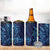 New Zealand Connecting with Seas 4 in 1 Can Cooler Tumbler Maori Tribal and Sea Animals Tattoo - Sea Texture Glass Style