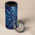 New Zealand Connecting with Seas 4 in 1 Can Cooler Tumbler Maori Tribal and Sea Animals Tattoo - Sea Texture Glass Style