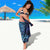 New Zealand Connecting with Seas Sarong Maori Tribal and Sea Animals Tattoo - Sea Texture Glass Style