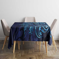 New Zealand Connecting with Seas Tablecloth Maori Tribal and Sea Animals Tattoo - Sea Texture Glass Style LT03 - Polynesian Pride