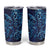 New Zealand Connecting with Seas Tumbler Cup Maori Tribal and Sea Animals Tattoo - Sea Texture Glass Style