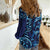 New Zealand Connecting with Seas Women Casual Shirt Maori Tribal and Sea Animals Tattoo - Sea Texture Glass Style
