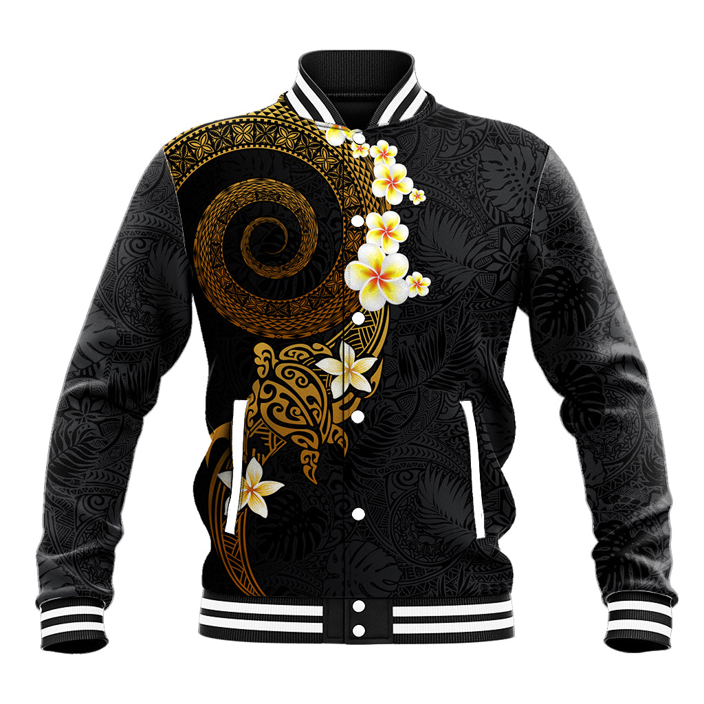 Polynesian Spiral Tribal Tattoo Baseball Jacket Golden Color