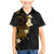 Polynesian Spiral Tribal Tattoo Family Matching Mermaid Dress and Hawaiian Shirt Golden Color