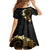 Polynesian Spiral Tribal Tattoo Family Matching Tank Maxi Dress and Hawaiian Shirt Golden Color