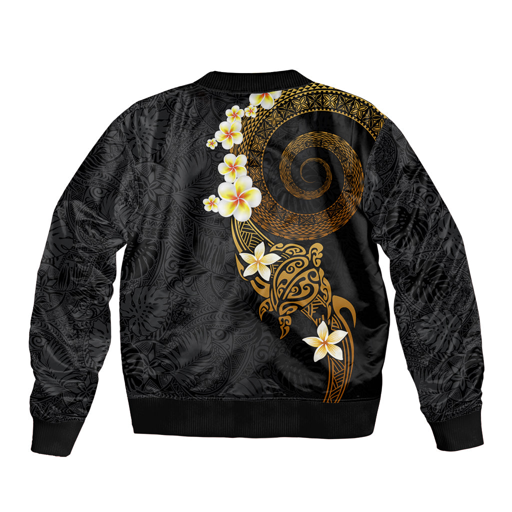Polynesian Spiral Tribal Tattoo Sleeve Zip Bomber Jacket Golden Color LT03 - Polynesian Pride