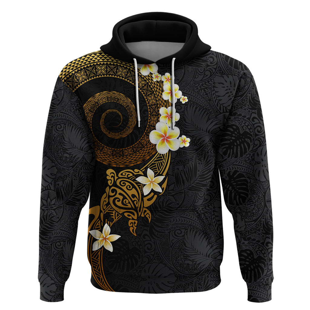 Polynesian Spiral Tribal Tattoo Zip Hoodie Golden Color