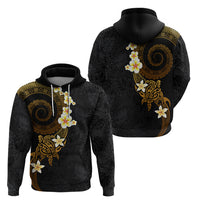 Polynesian Spiral Tribal Tattoo Zip Hoodie Golden Color