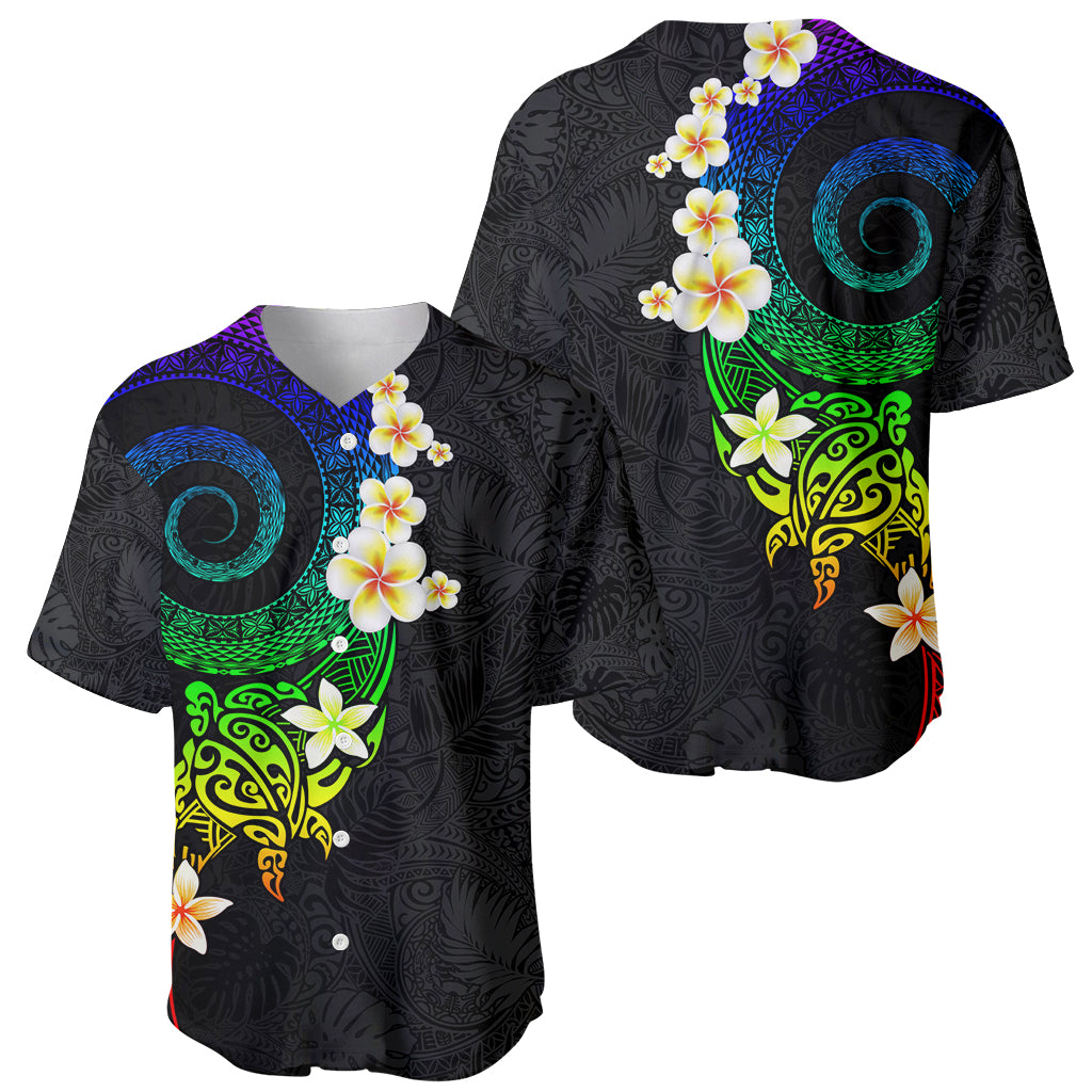 Polynesian Spiral Tribal Tattoo Baseball Jersey Fanciful Color