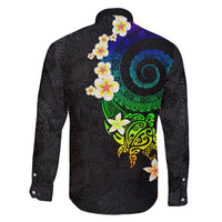 Polynesian Spiral Tribal Tattoo Family Matching Short Sleeve Bodycon Dress and Hawaiian Shirt Fanciful Color