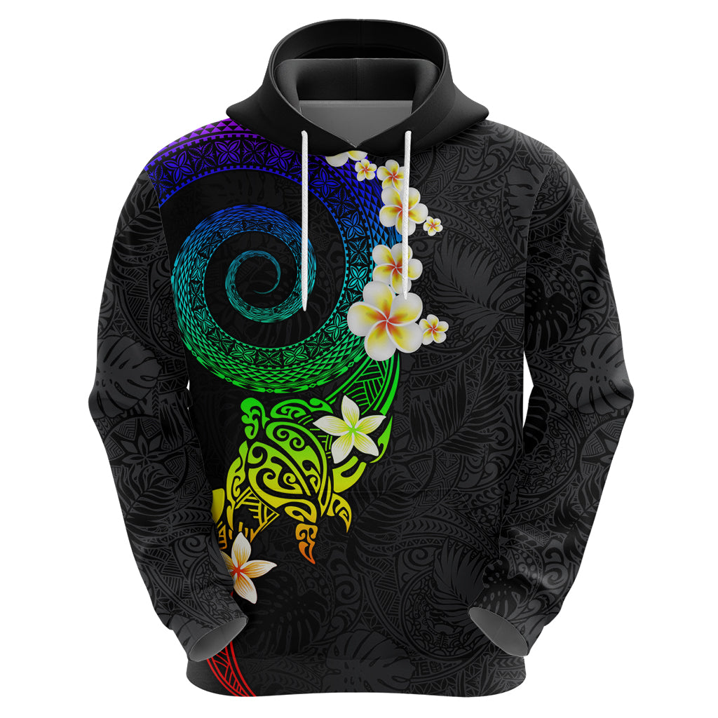 Polynesian Spiral Tribal Tattoo Hoodie Fanciful Color
