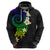 Polynesian Spiral Tribal Tattoo Hoodie Fanciful Color