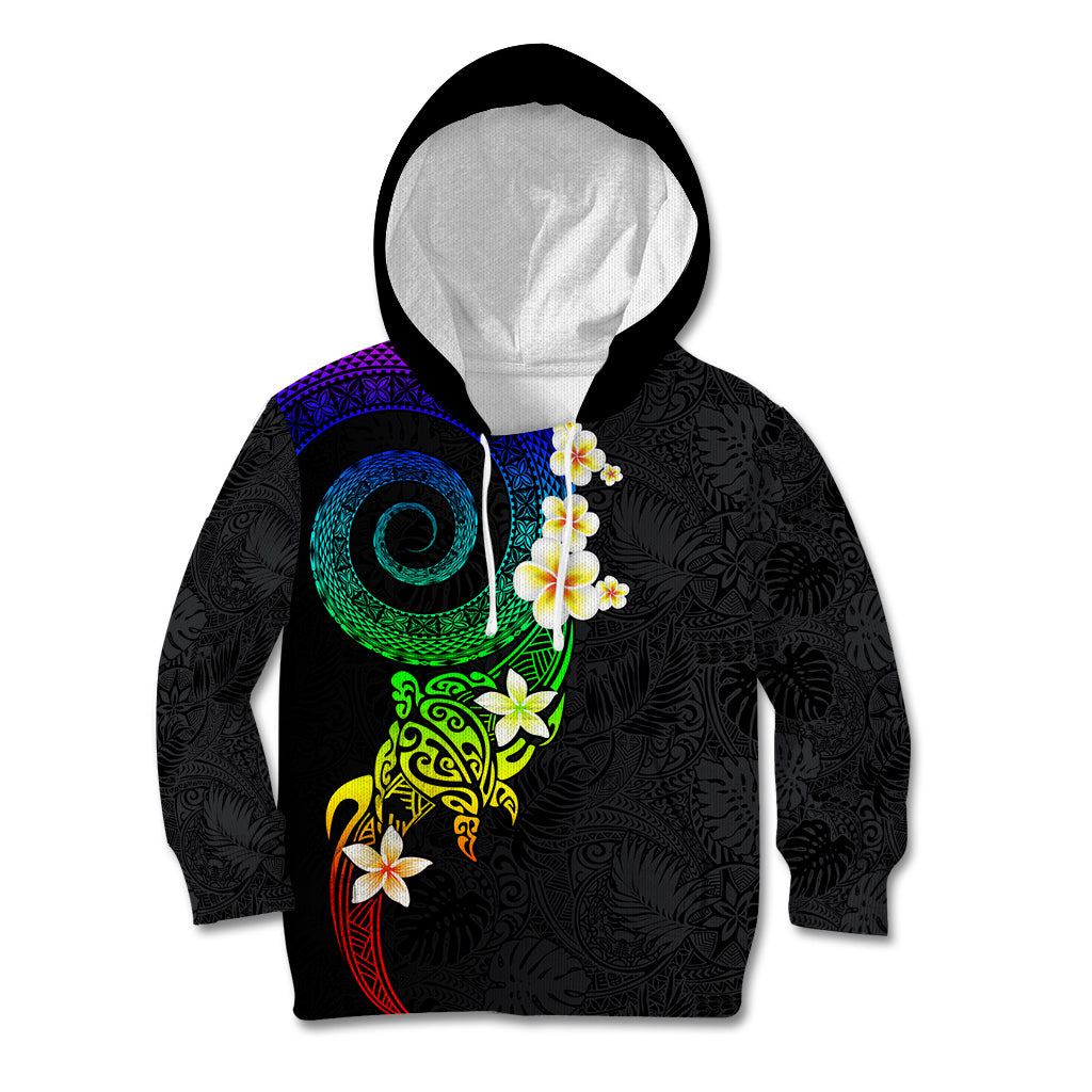 Polynesian Spiral Tribal Tattoo Kid Hoodie Fanciful Color