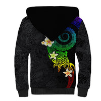 Polynesian Spiral Tribal Tattoo Sherpa Hoodie Fanciful Color