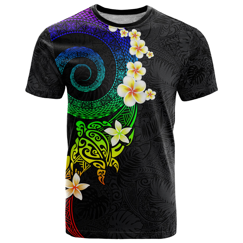 Polynesian Spiral Tribal Tattoo T Shirt Fanciful Color