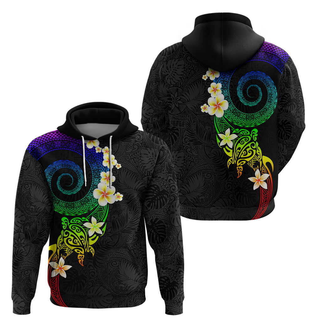 Polynesian Spiral Tribal Tattoo Zip Hoodie Fanciful Color