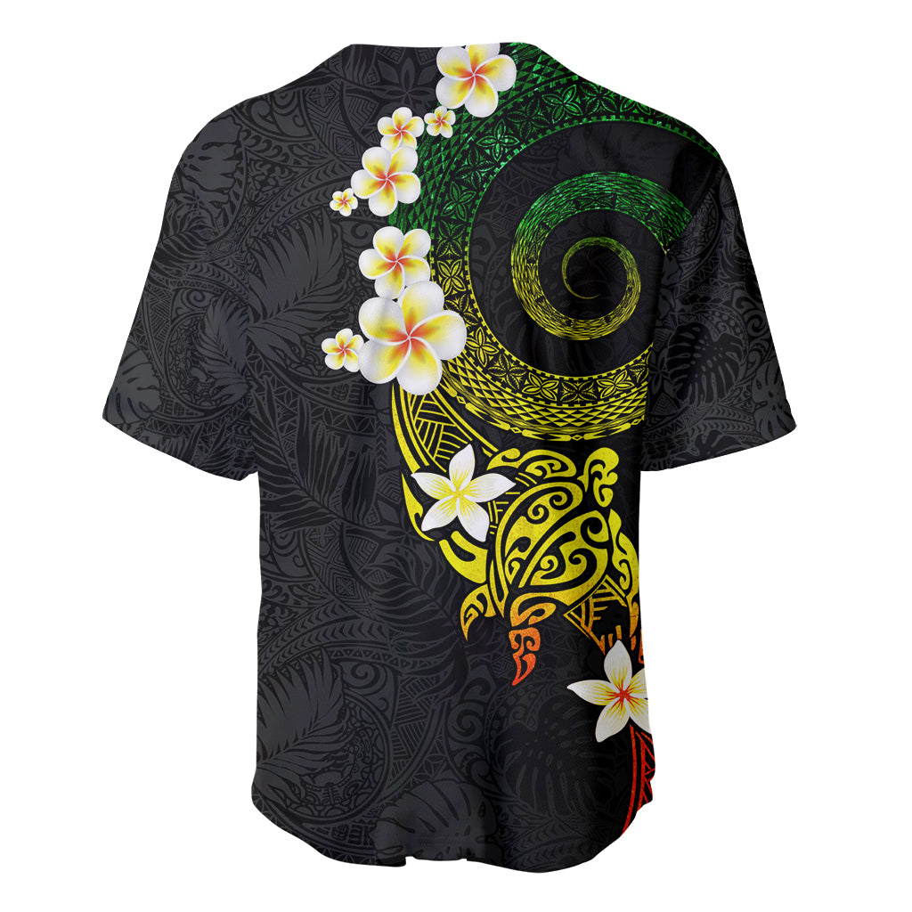 Polynesian Spiral Tribal Tattoo Baseball Jersey Reggae Color
