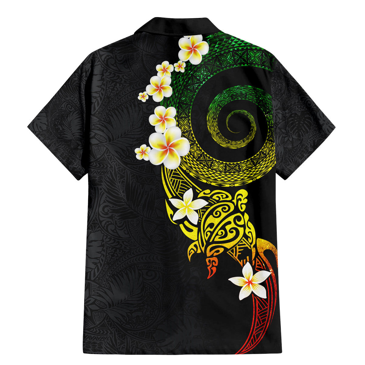 Polynesian Spiral Tribal Tattoo Family Matching Mermaid Dress and Hawaiian Shirt Reggae Color