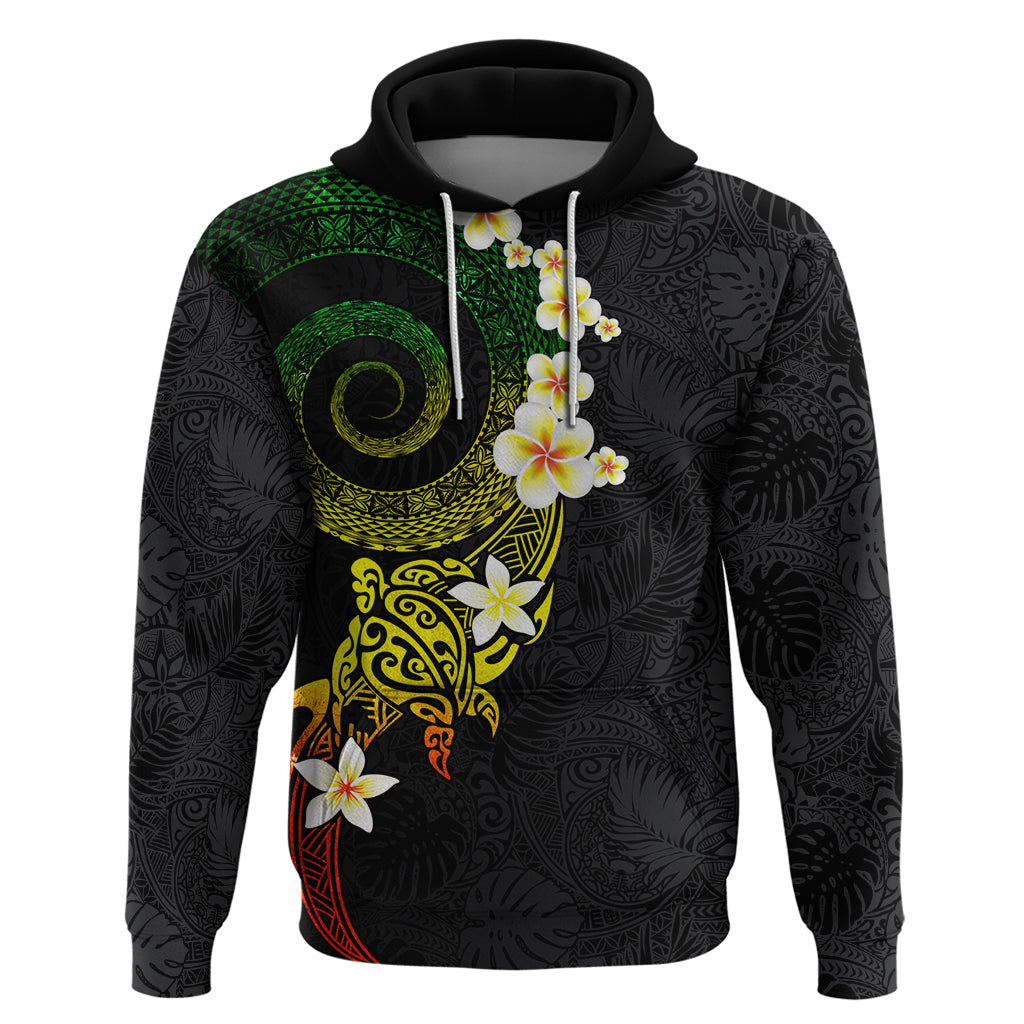 Polynesian Spiral Tribal Tattoo Hoodie Reggae Color