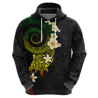 Polynesian Spiral Tribal Tattoo Hoodie Reggae Color