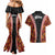 Hawaii Lei and Hibiscus Flowers Tribal Couples Matching Mermaid Dress and Hawaiian Shirt Patchwork Abstract Vintage