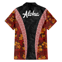 Hawaii Lei and Hibiscus Flowers Tribal Family Matching Long Sleeve Bodycon Dress and Hawaiian Shirt Patchwork Abstract Vintage LT03 - Polynesian Pride
