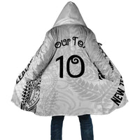 Aotearoa Volleyball Custom Cloak Silver Ferns and Maori Tribal White
